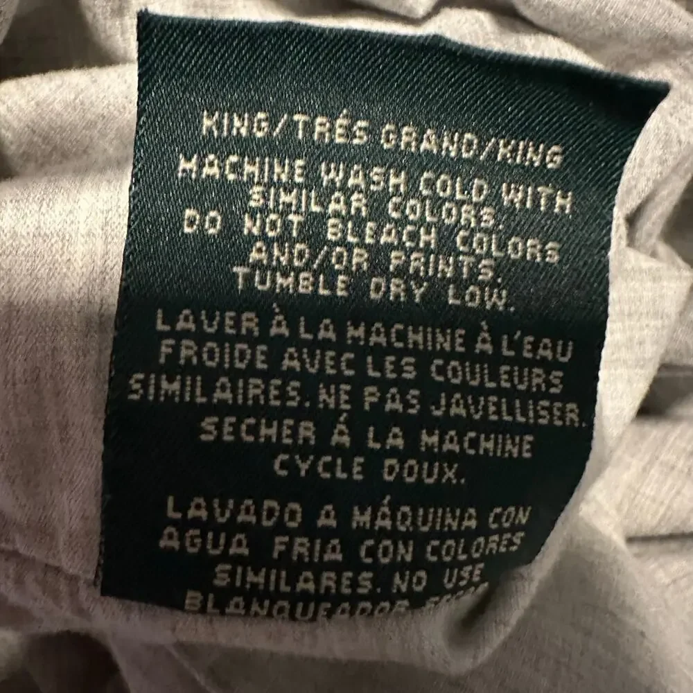 Lauren Ralph Lauren Sateen Cotton Taupe Duvet Cover King with Euro Shams